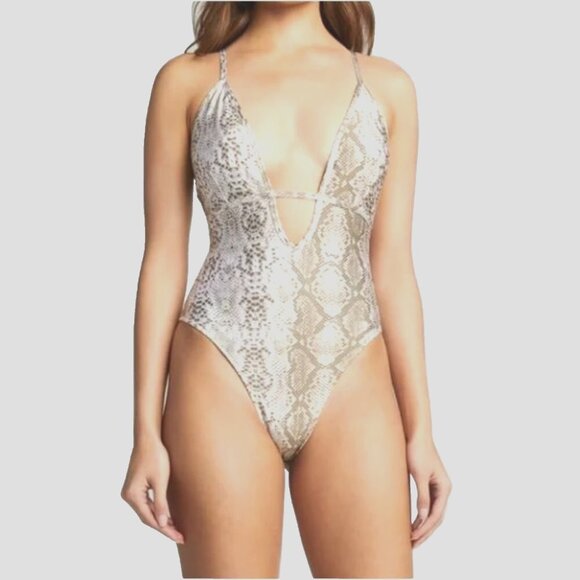 Ramy Brook Other - Ramy Brook Costa One Piece Swimsuit Size Large Snake Print NEW
